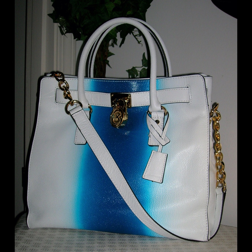 COPY - 🌸NWT MK Hamilton Spray N/S Tote WHT/SUM BLUE🌸